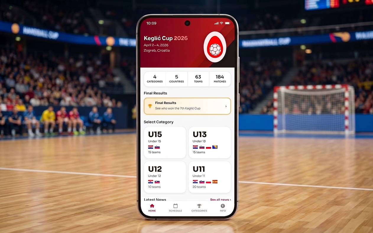 Keglić Cup 2026 — tournament app screenshot
